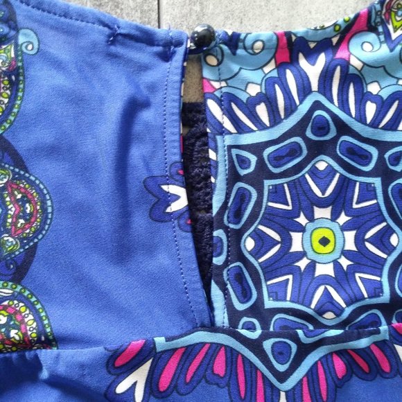 West K Asymmetrical Boho Style Dress Size Large - Picture 6 of 9